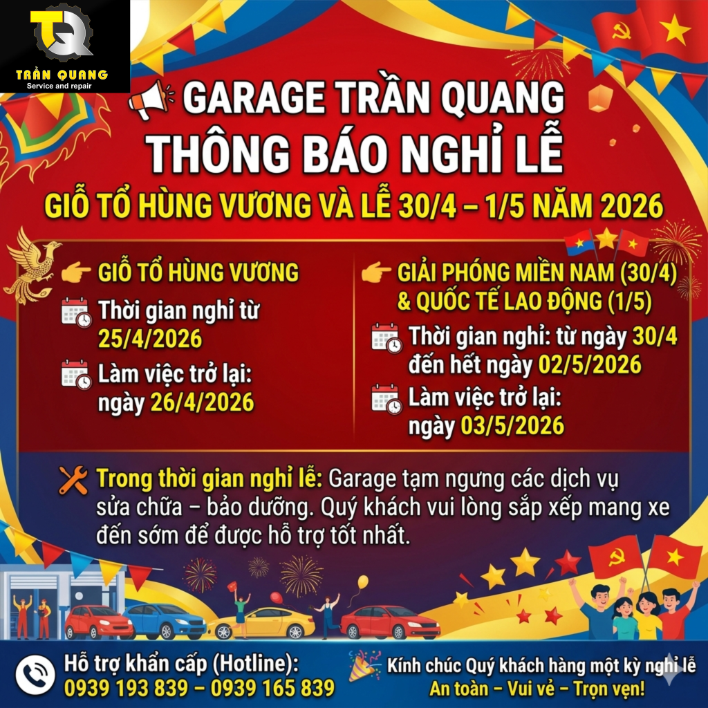 lịch nghỉ lễ 30/4 1/5 garage