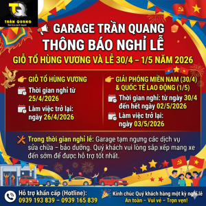 lịch nghỉ lễ 30/4 1/5 garage